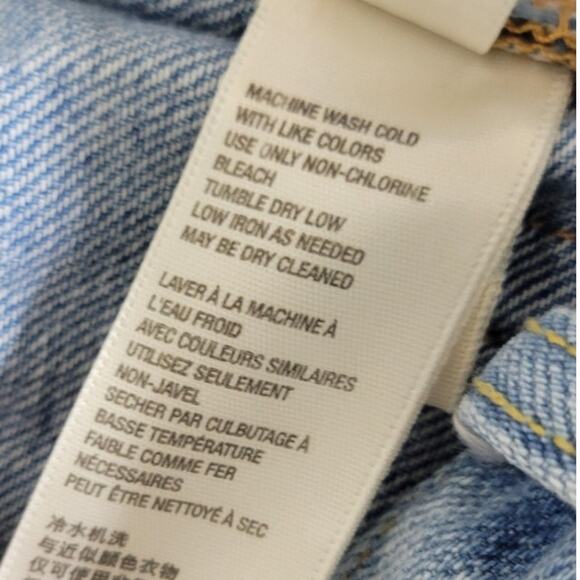 Free People Jean Shorts Women’s Size 26 Button Fly Raw Hem Punk Biker Rock - Picture 7 of 7